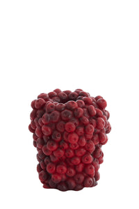 burgundy berries decorative vase with sculptural rounded form by Light & Living
