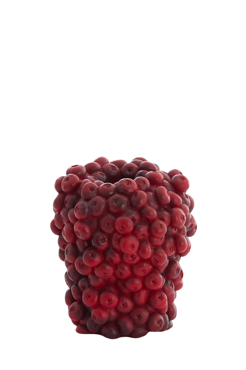 burgundy berries decorative vase with sculptural rounded form by Light & Living
