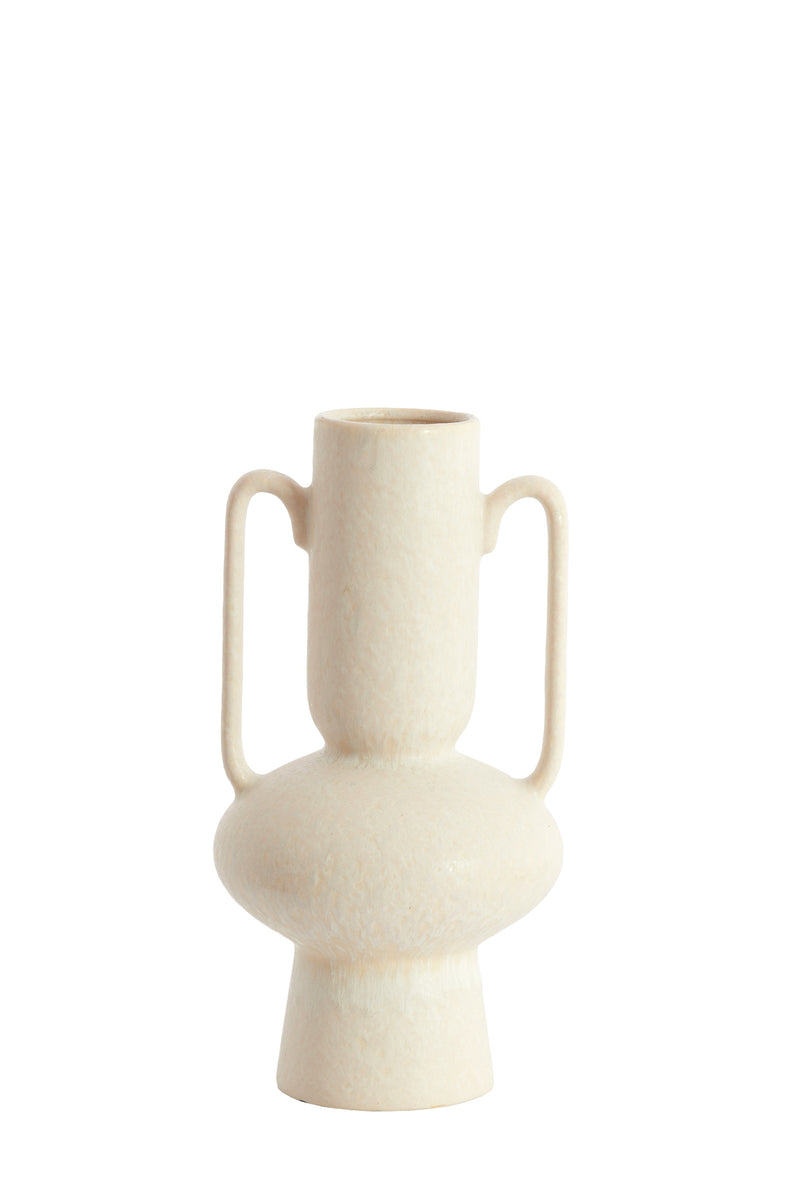 cream OTARU decorative ceramic vase with sculptural silhouette
