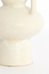 detailed view of textured cream ceramic surface on OTARU decorative vase
