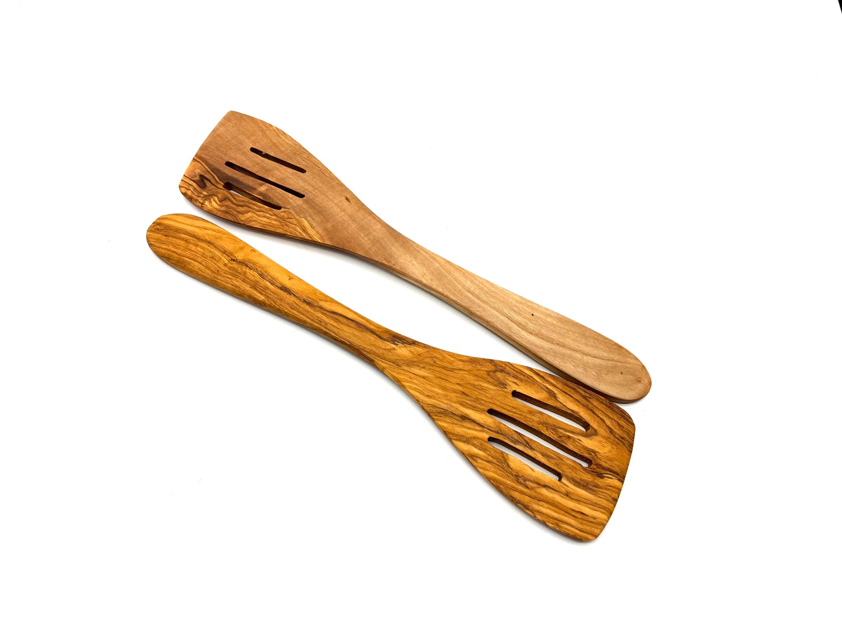 Rustic olive wood cooking spatula handmade