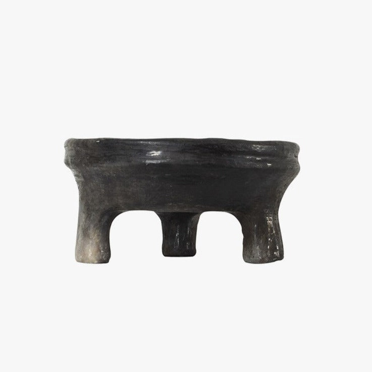 handmade form of idris a decortive bowl with a black glaze from interior design house olsson and jensen