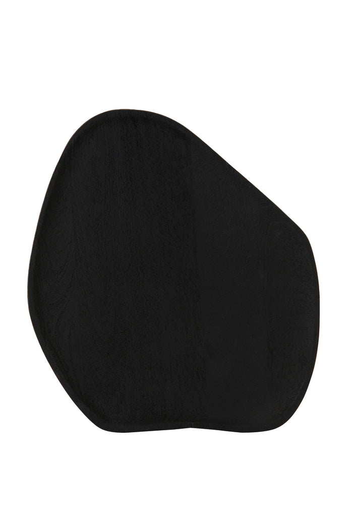 matt black acacia wood dish with organic shape by Light & Living
