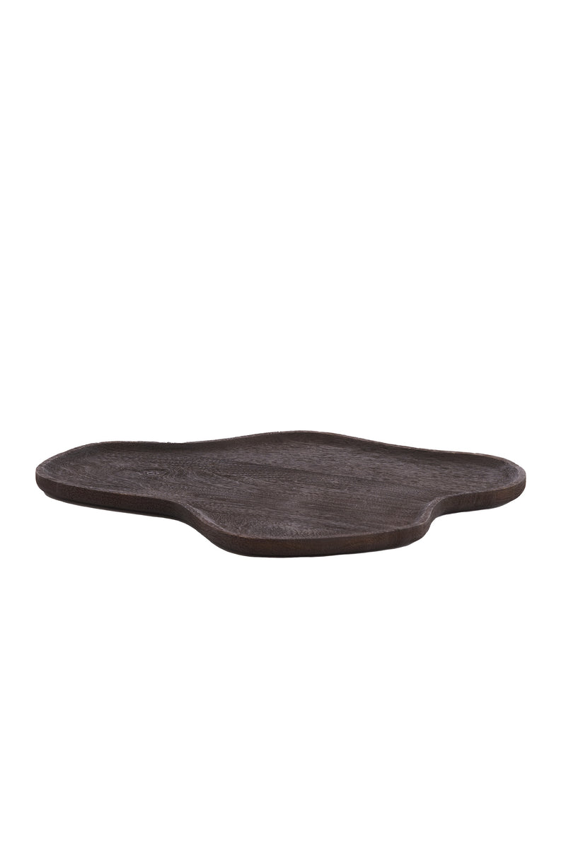 dark brown mango wood decorative board with organic wavy shape by Light & Living
