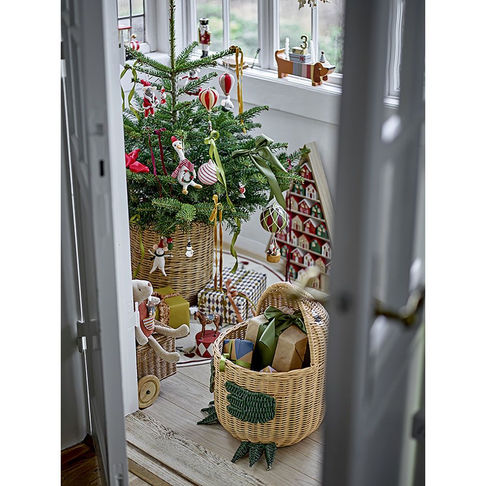 Peo Christmas Ornament – White Wool Mouse with Balloons