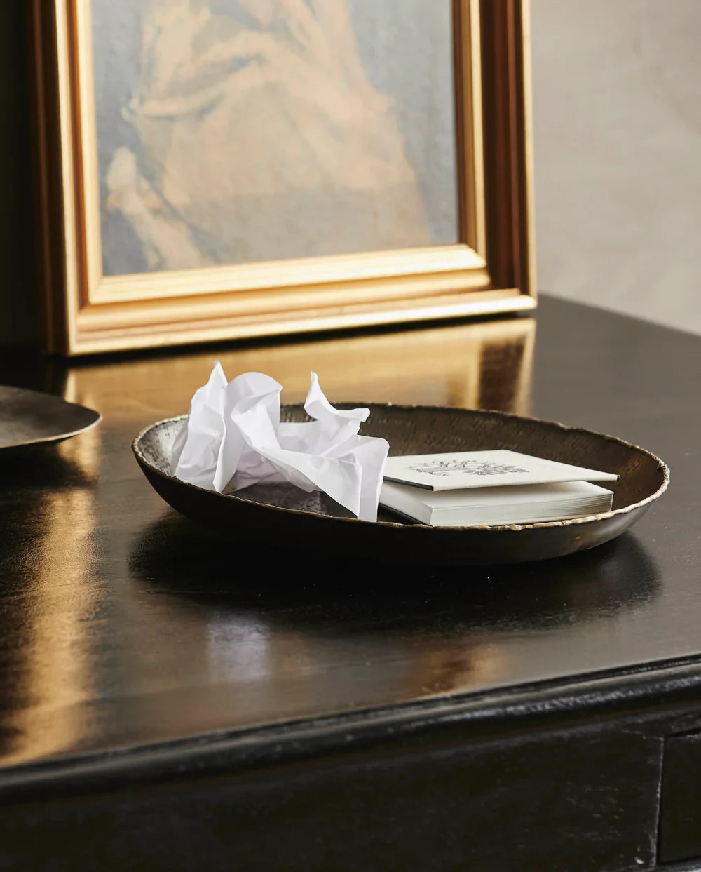 Danna Round Tray Antique Brass