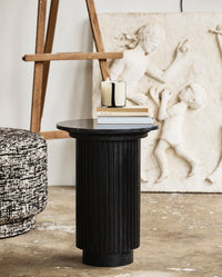 ERIE Side Table, Black Marble Top, Ø 40cm