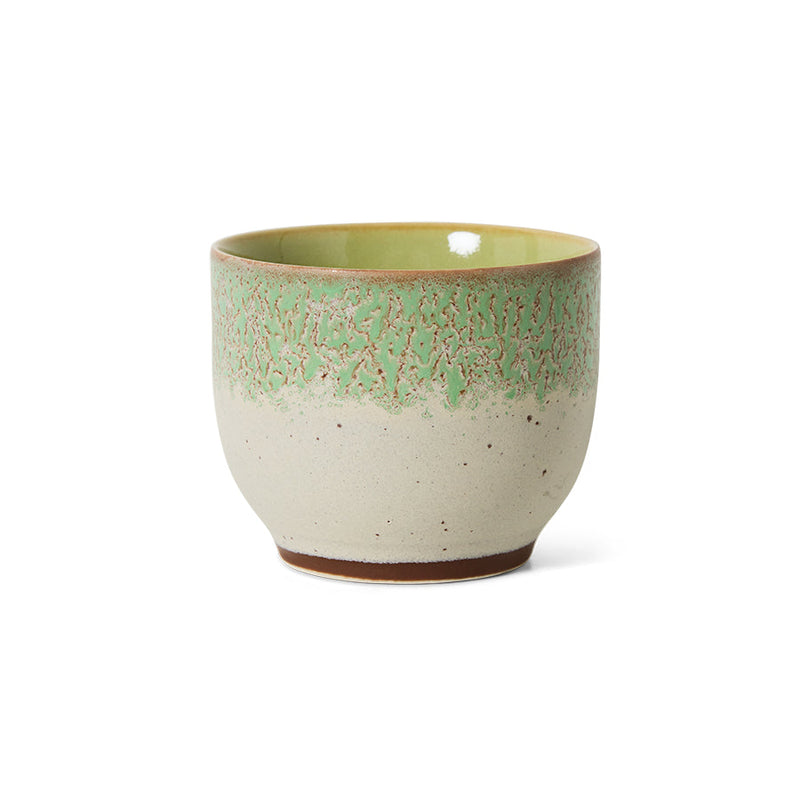 70s ceramics café cup in chalk by HKLIVING with reactive glaze
