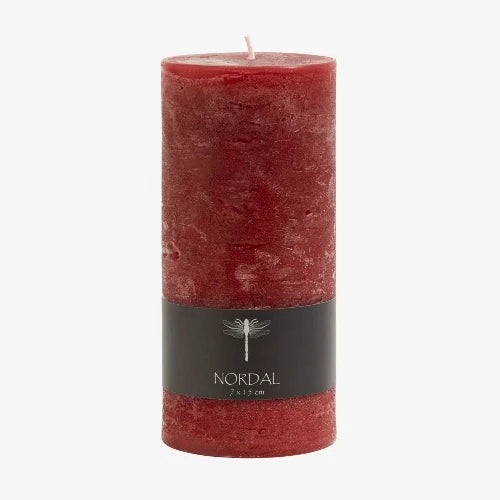 Deep red pillar candle