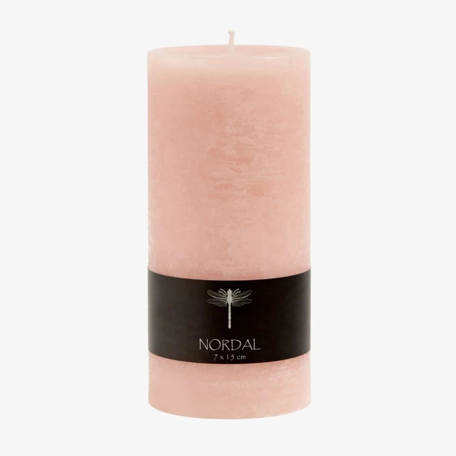 rose pink colour pillar candle