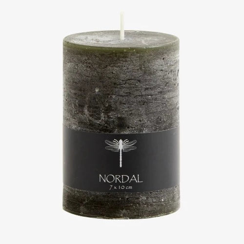 deep green pillar candle