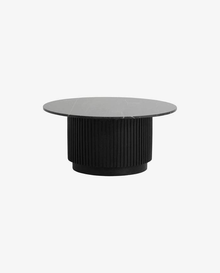 ERIE Round Coffee Table, Black Marble Top, Ø 90cm, Large