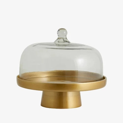 cake stand with its golden shimery base and generous glass top