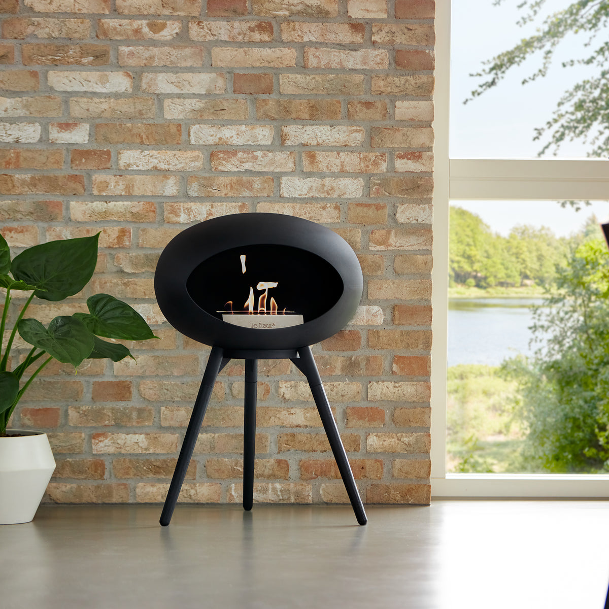 Le Feu Dome Ground Low – Freestanding Bioethanol Fireplace, Classic Size