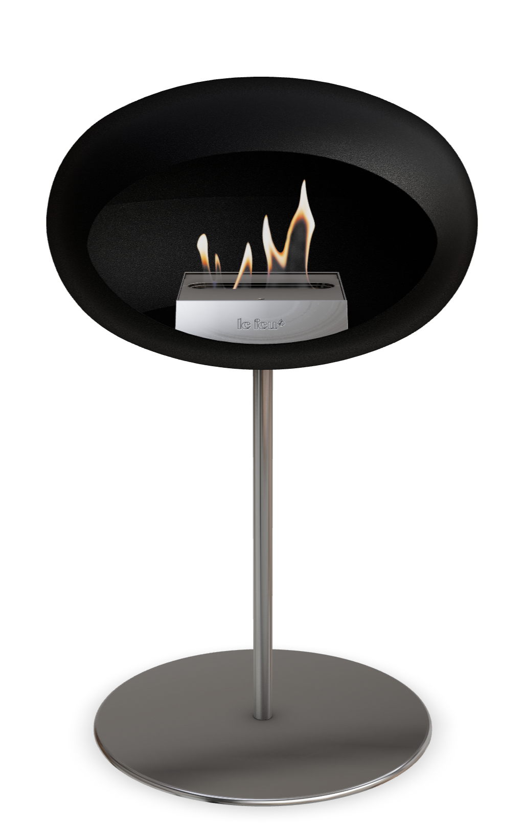 Le Feu Dome Steel Low – Bioethanol Fireplace, Classic Dome