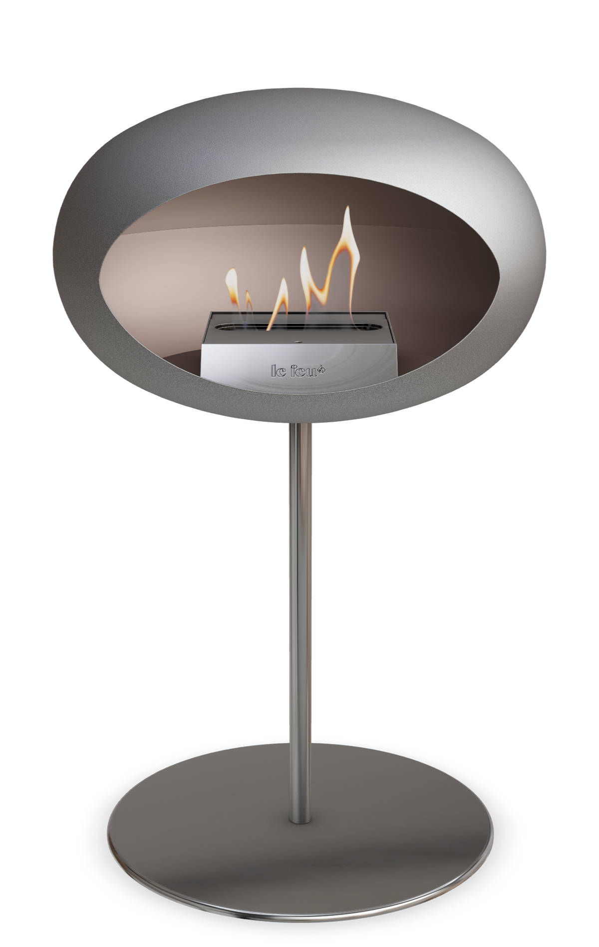 Le Feu Dome Steel Low – Bioethanol Fireplace, Classic Dome