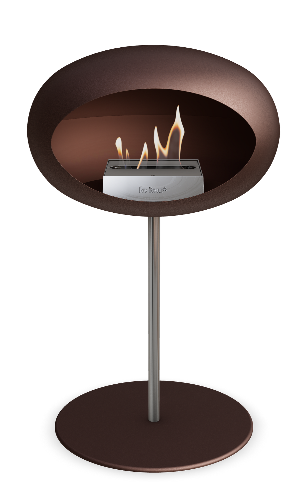 Le Feu Dome Steel Low – Bioethanol Fireplace, Classic Dome