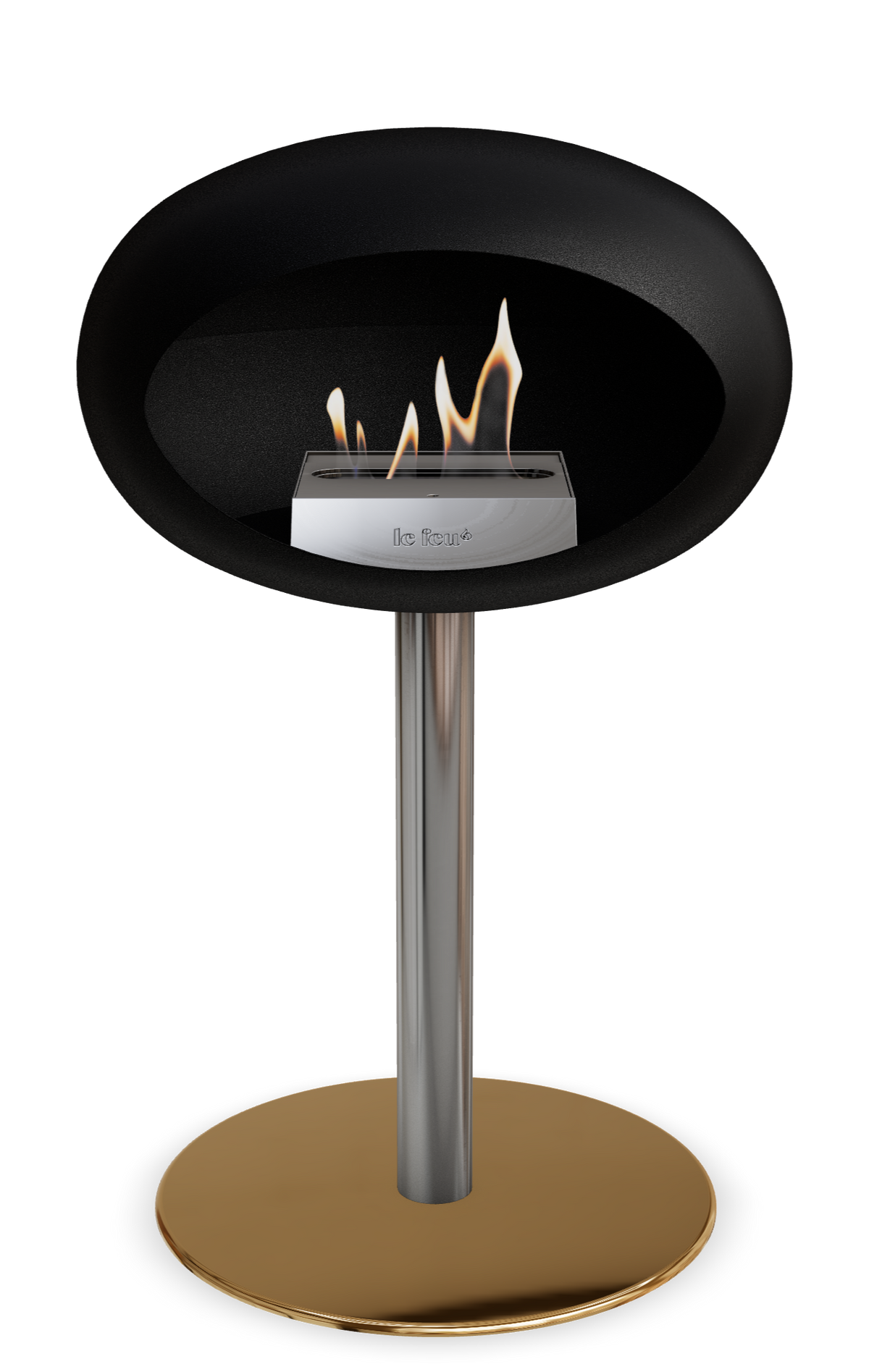 Le Feu Dome Steel Low – Bioethanol Fireplace, Classic Dome