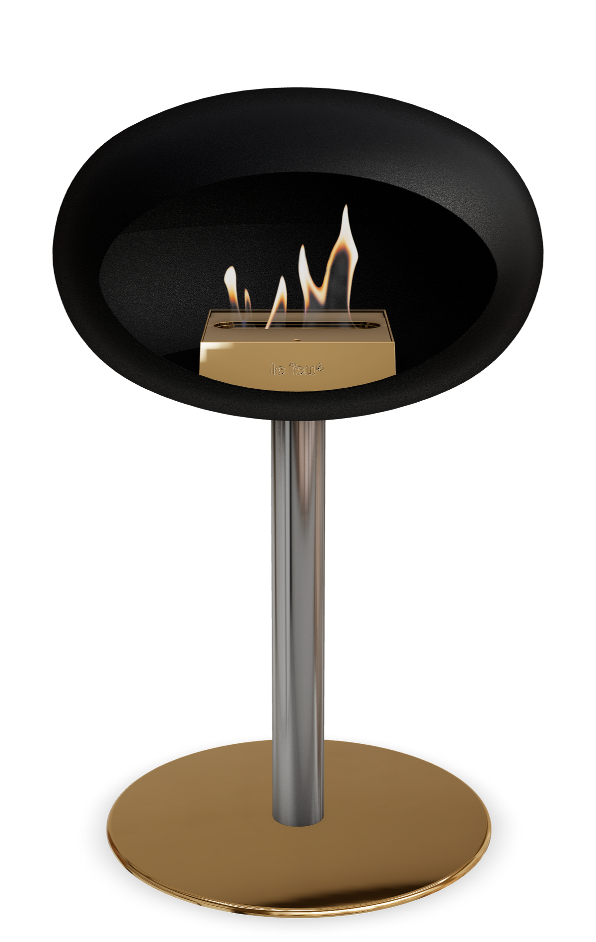 Le Feu Dome Steel Low – Bioethanol Fireplace, Classic Dome