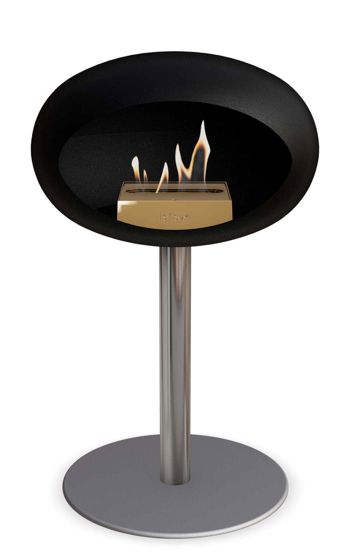Le Feu Dome Steel Low – Bioethanol Fireplace, Classic Dome