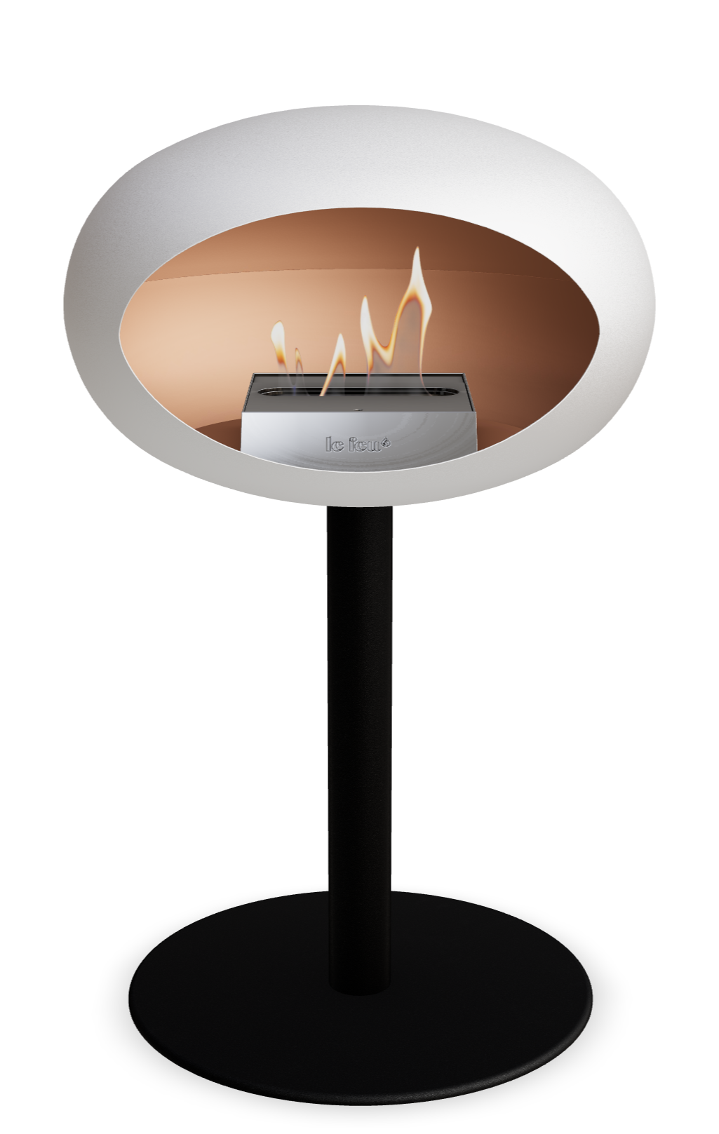 Le Feu Dome Steel Low – Bioethanol Fireplace, Classic Dome