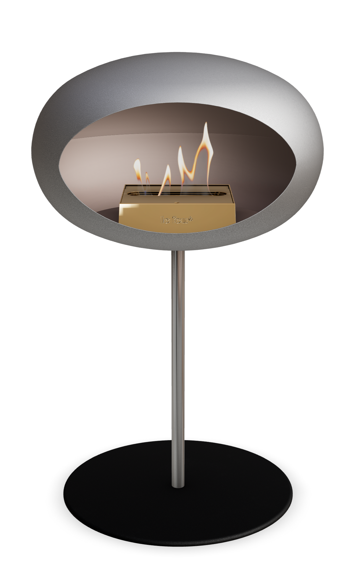 Le Feu Dome Steel Low – Bioethanol Fireplace, Classic Dome