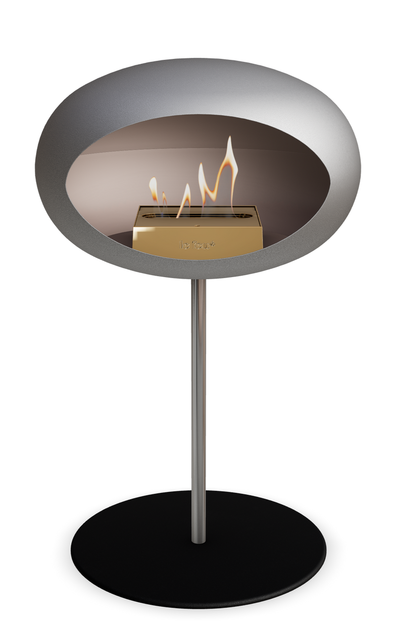 Le Feu Dome Steel Low – Bioethanol Fireplace, Classic Dome