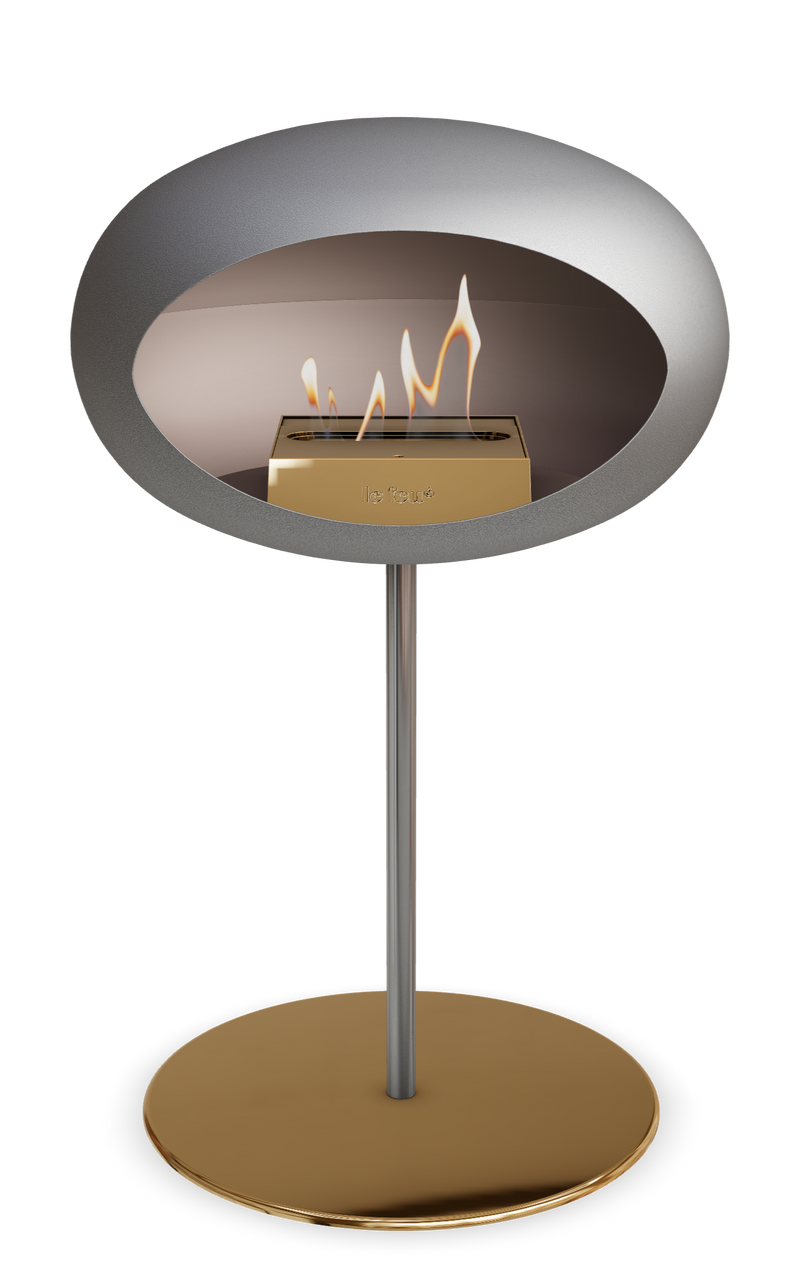 Le Feu Dome Steel Low – Bioethanol Fireplace, Classic Dome