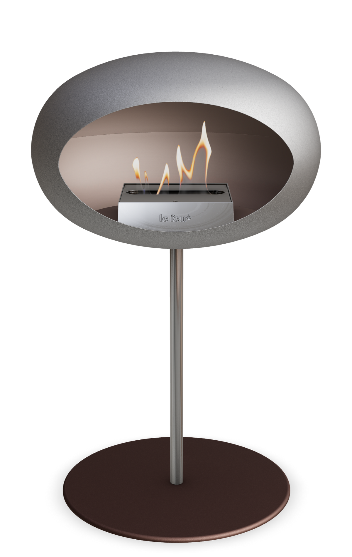 Le Feu Dome Steel Low – Bioethanol Fireplace, Classic Dome