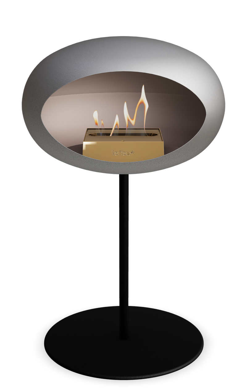 Le Feu Dome Steel Low – Bioethanol Fireplace, Classic Dome