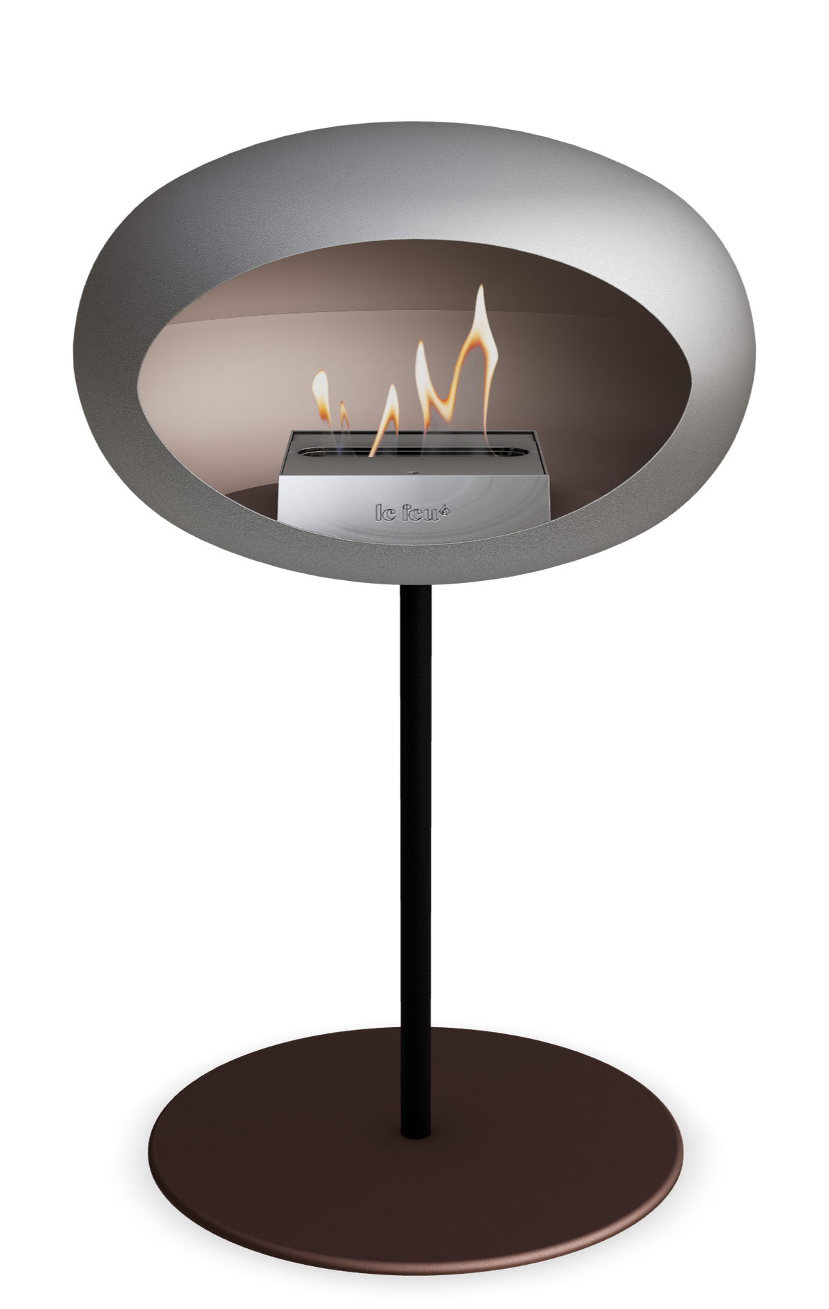 Le Feu Dome Steel Low – Bioethanol Fireplace, Classic Dome