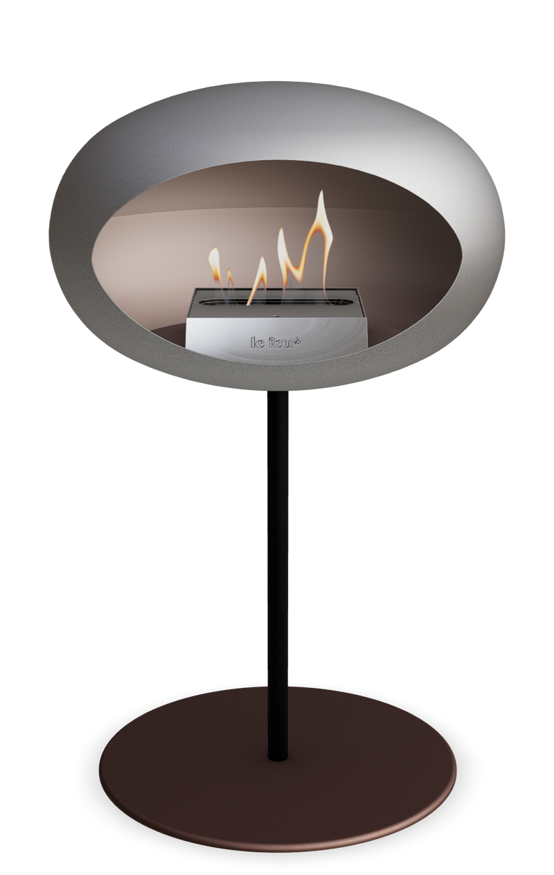 Le Feu Dome Steel Low – Bioethanol Fireplace, Classic Dome