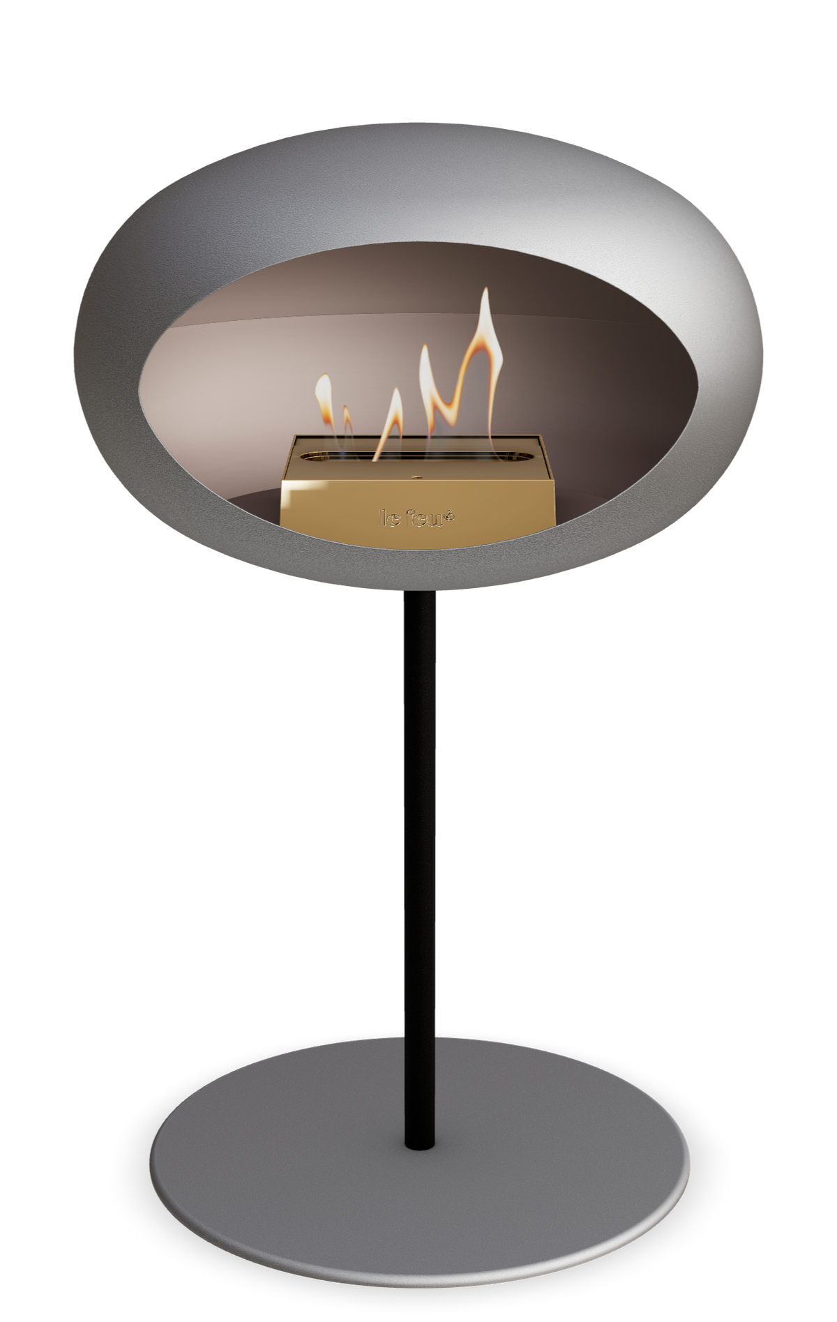 Le Feu Dome Steel Low – Bioethanol Fireplace, Classic Dome