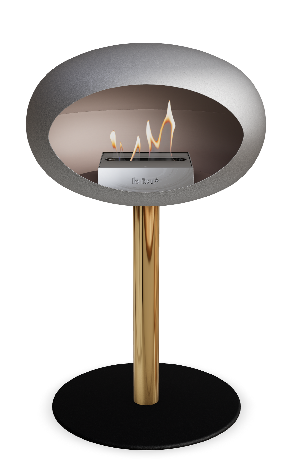Le Feu Dome Steel Low – Bioethanol Fireplace, Classic Dome