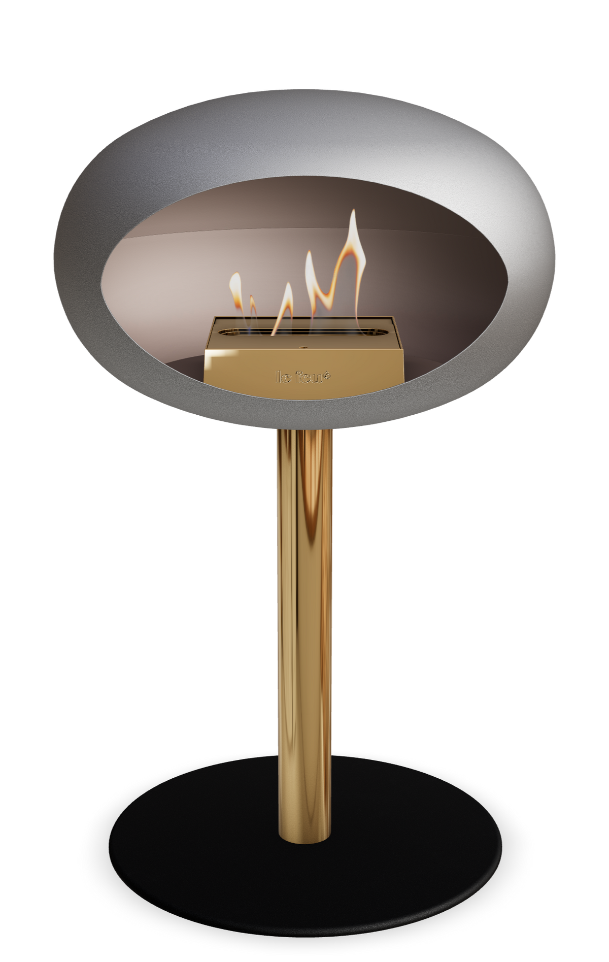 Le Feu Dome Steel Low – Bioethanol Fireplace, Classic Dome