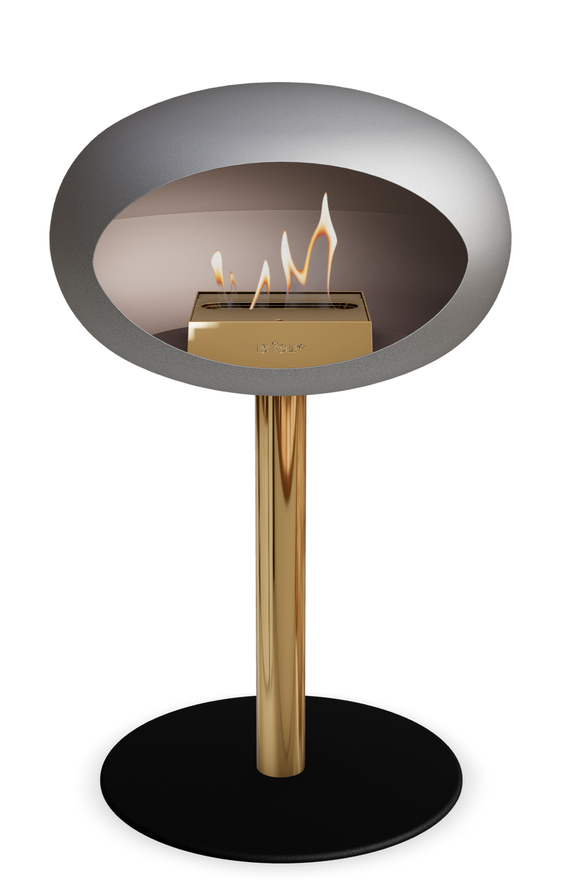 Le Feu Dome Steel Low – Bioethanol Fireplace, Classic Dome