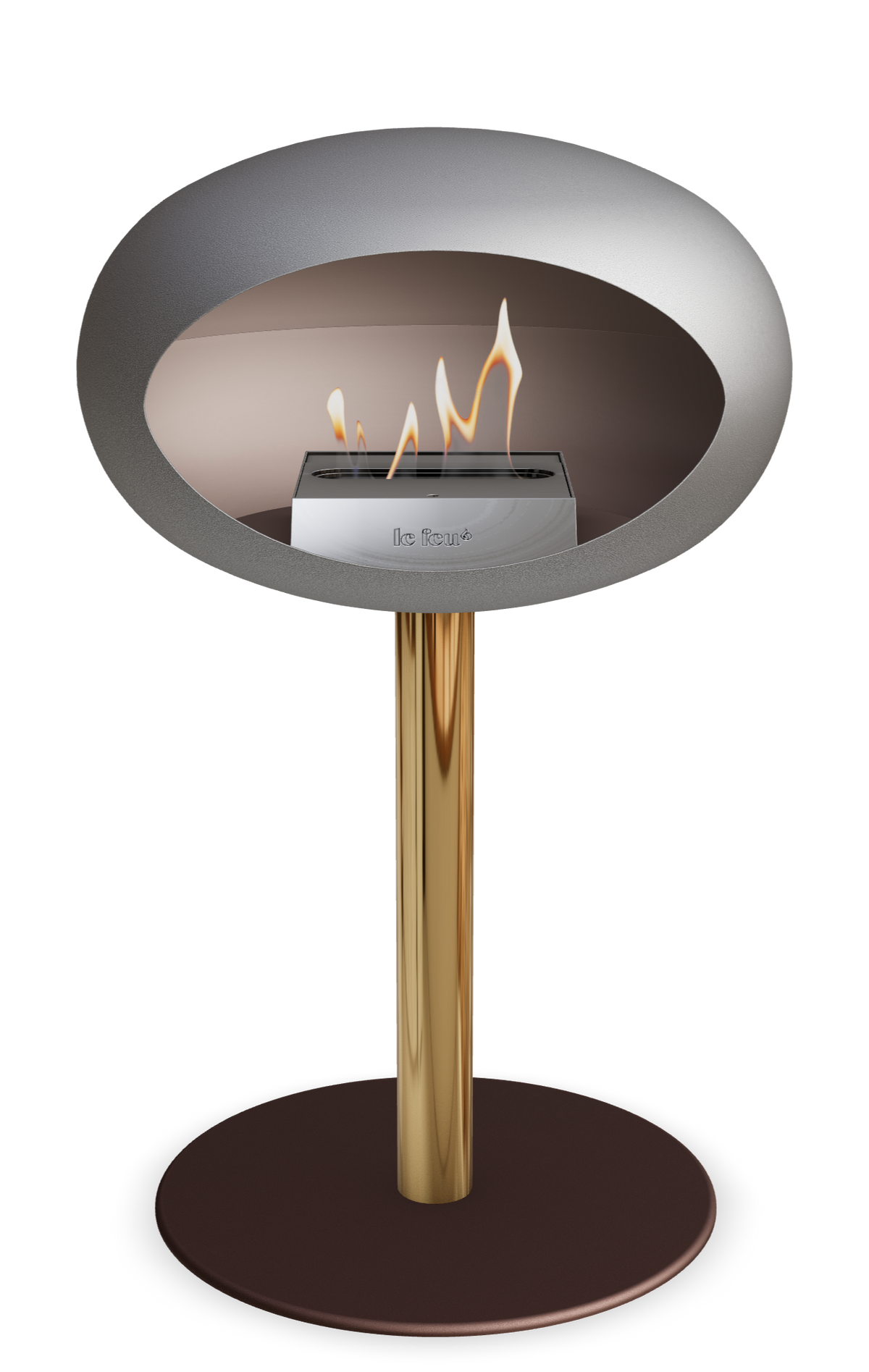 Le Feu Dome Steel Low – Bioethanol Fireplace, Classic Dome