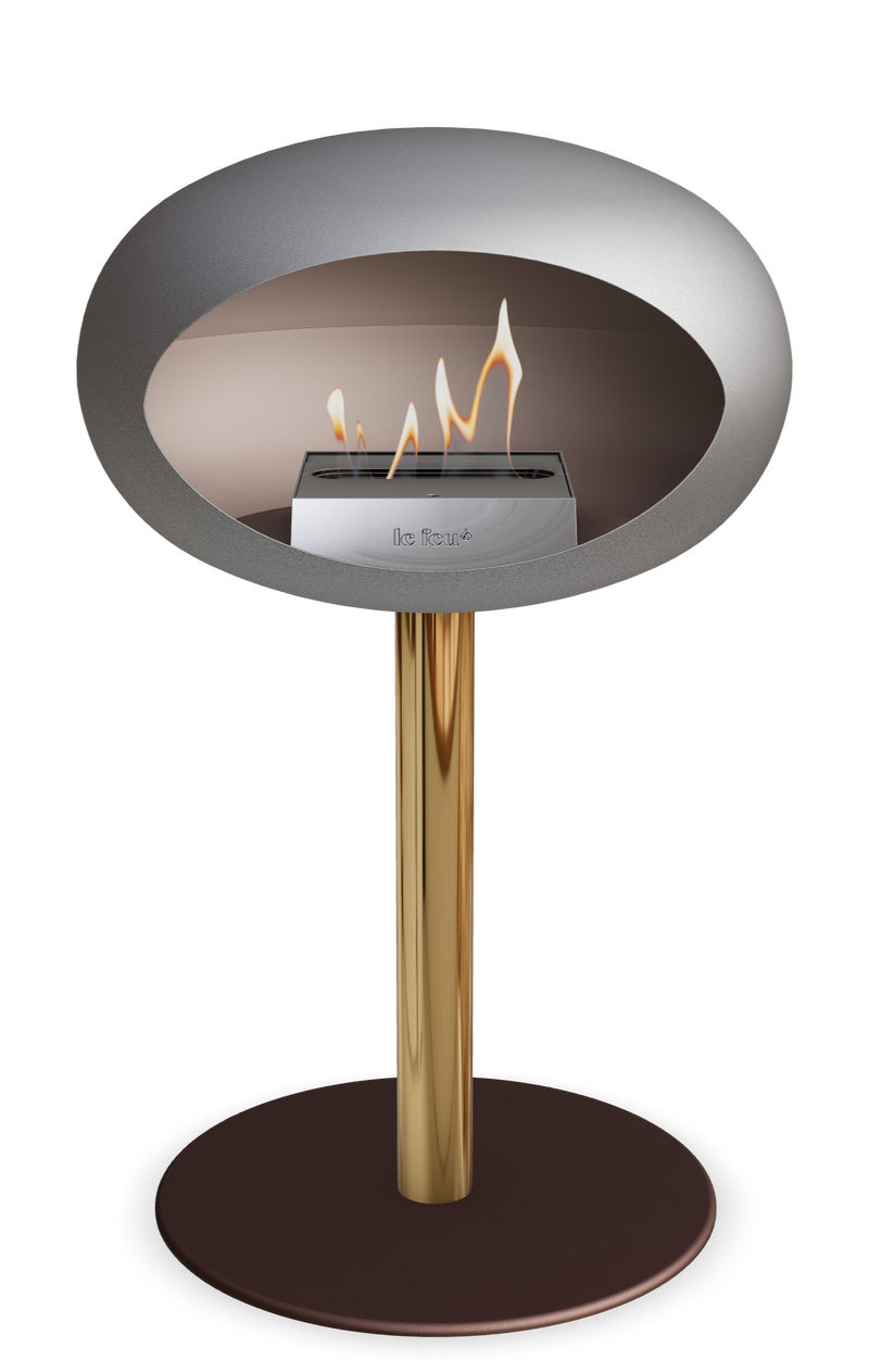 Le Feu Dome Steel Low – Bioethanol Fireplace, Classic Dome