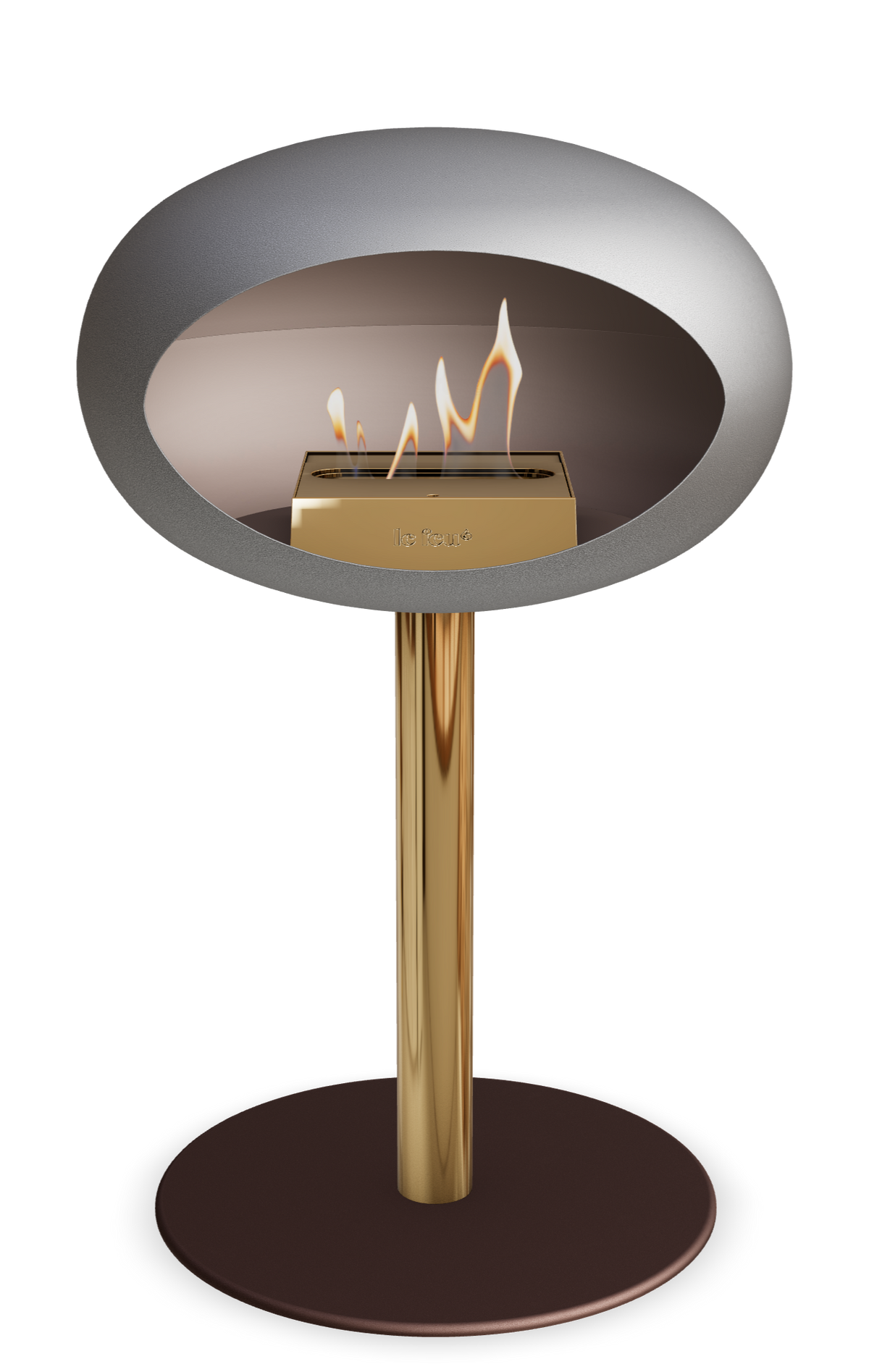 Le Feu Dome Steel Low – Bioethanol Fireplace, Classic Dome