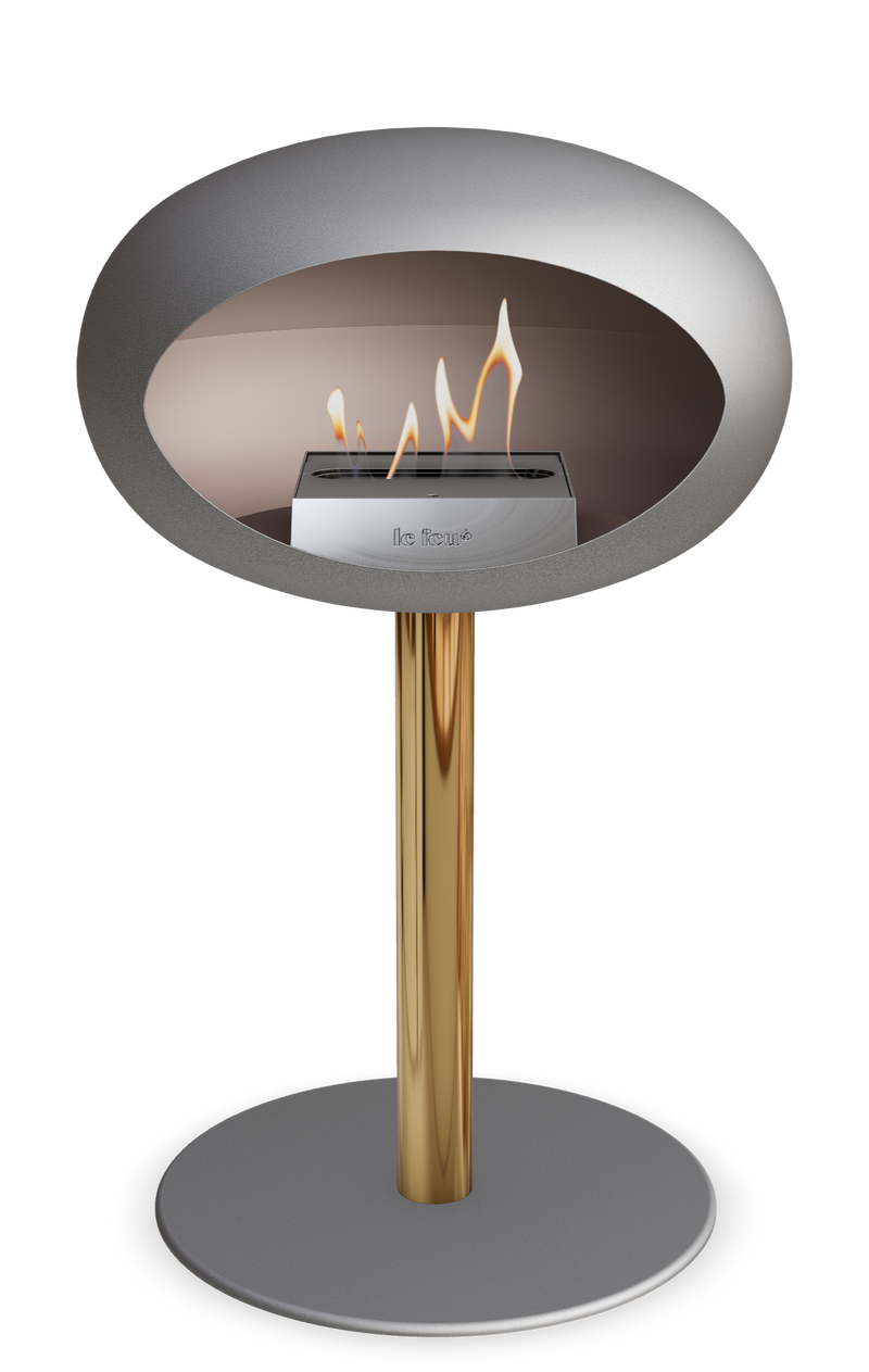 Le Feu Dome Steel Low – Bioethanol Fireplace, Classic Dome