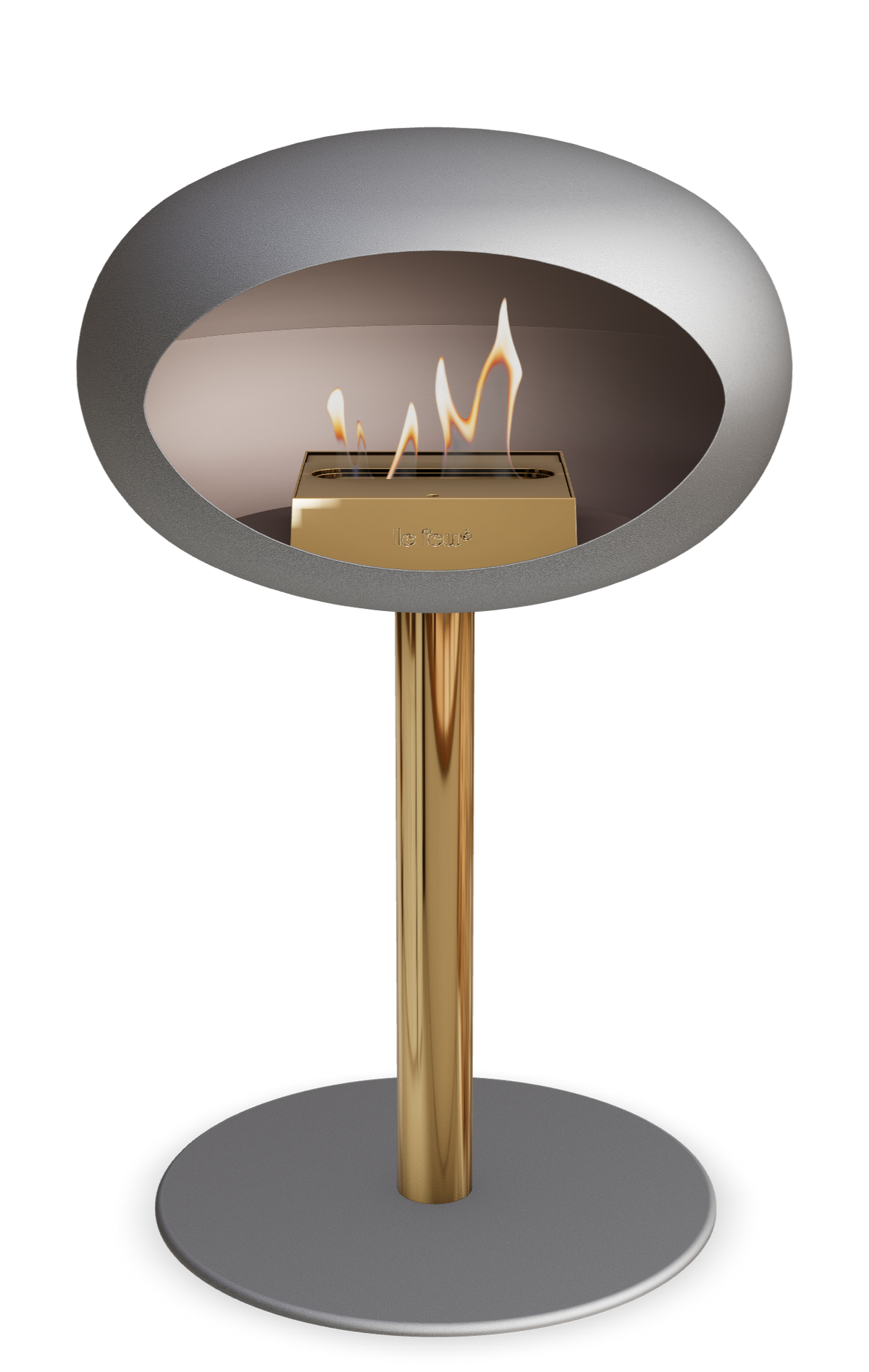 Le Feu Dome Steel Low – Bioethanol Fireplace, Classic Dome
