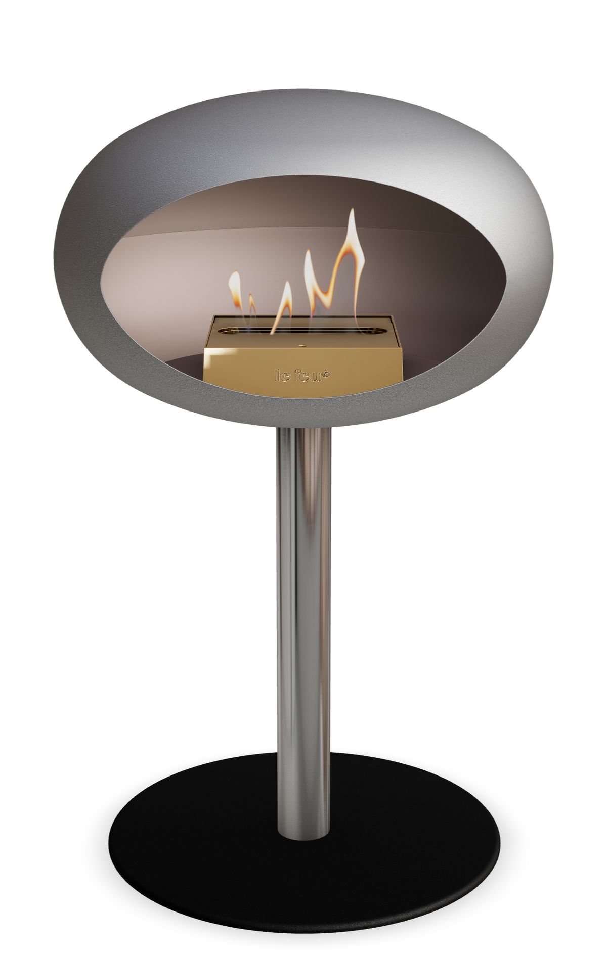 Le Feu Dome Steel Low – Bioethanol Fireplace, Classic Dome