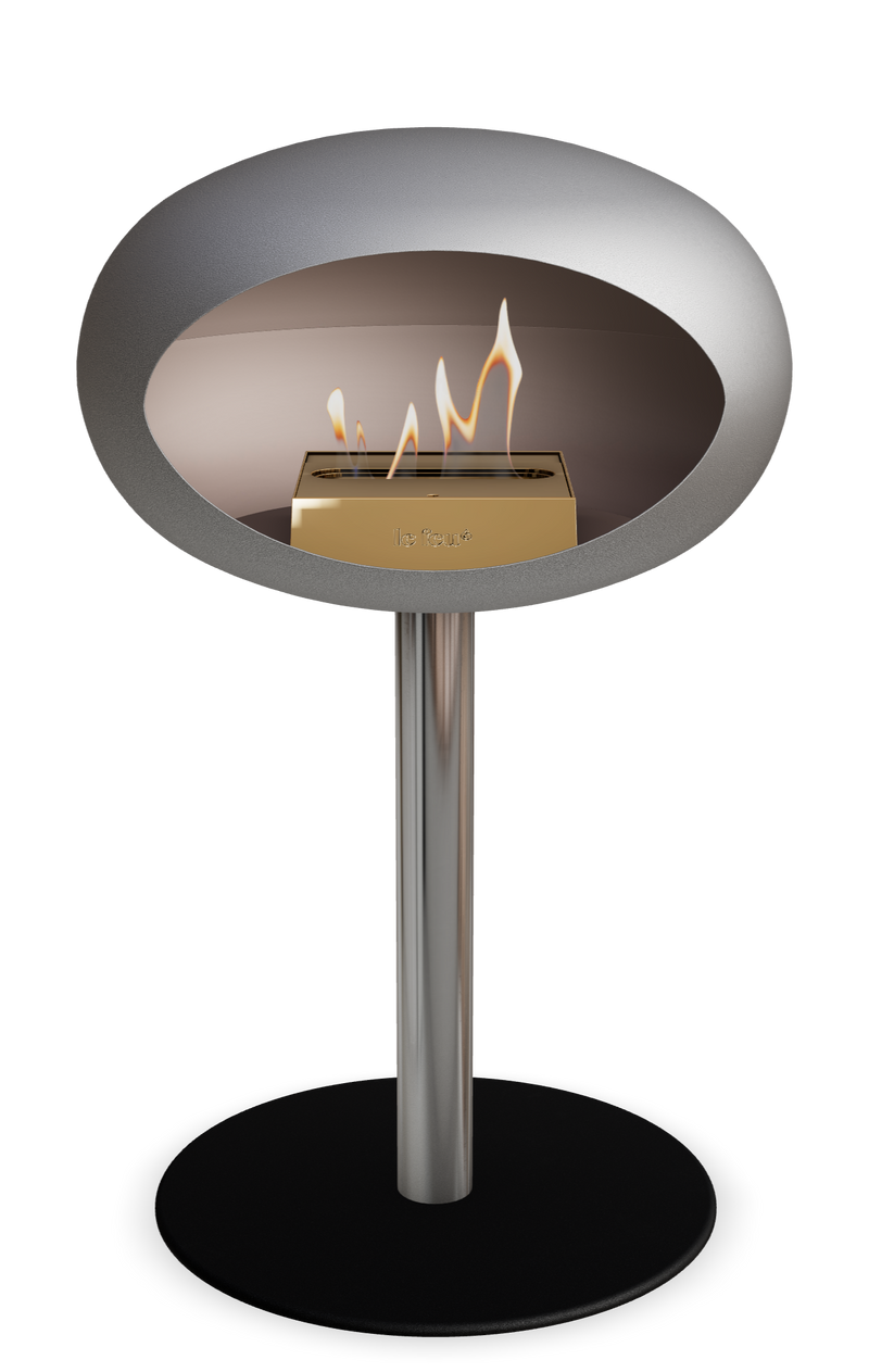 Le Feu Dome Steel Low – Bioethanol Fireplace, Classic Dome
