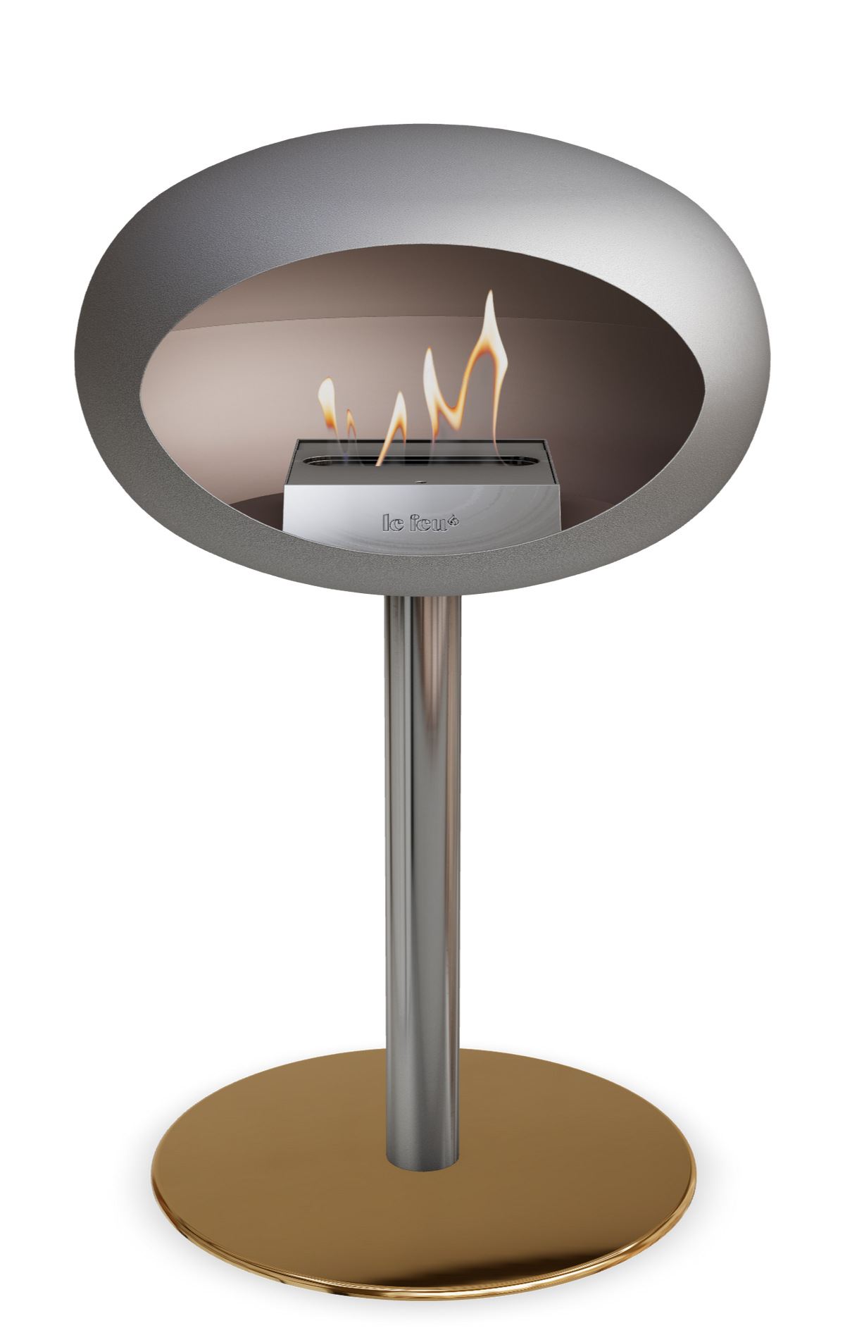 Le Feu Dome Steel Low – Bioethanol Fireplace, Classic Dome
