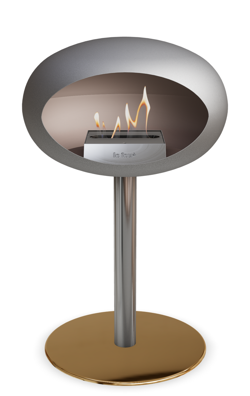 Le Feu Dome Steel Low – Bioethanol Fireplace, Classic Dome