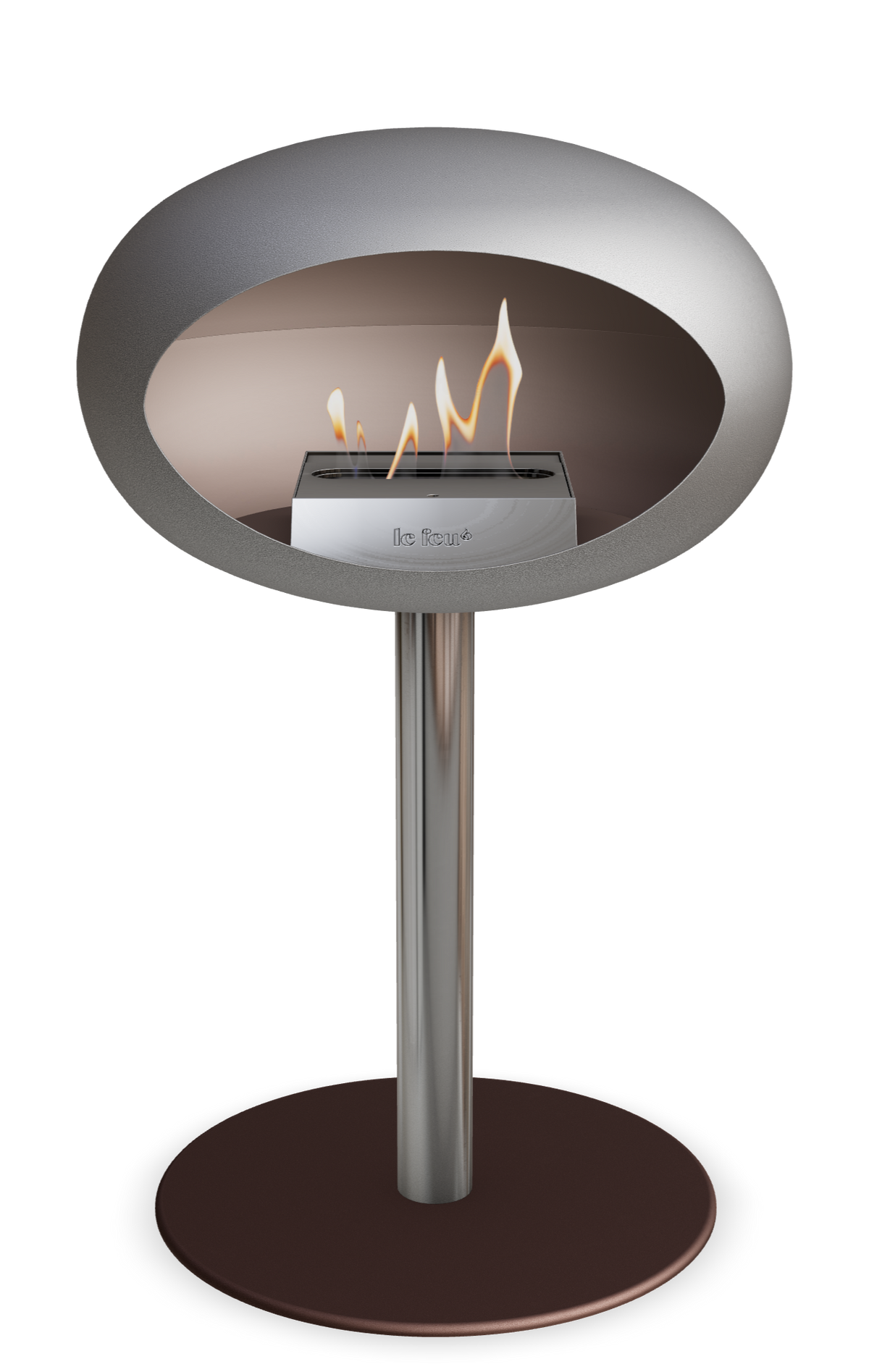 Le Feu Dome Steel Low – Bioethanol Fireplace, Classic Dome