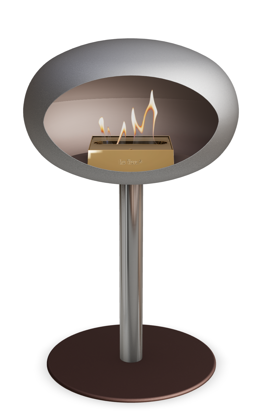 Le Feu Dome Steel Low – Bioethanol Fireplace, Classic Dome