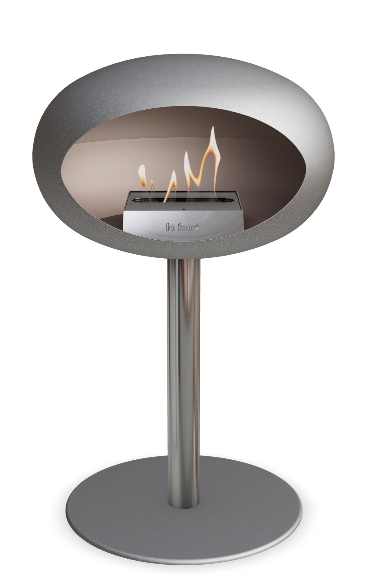 Le Feu Dome Steel Low – Bioethanol Fireplace, Classic Dome