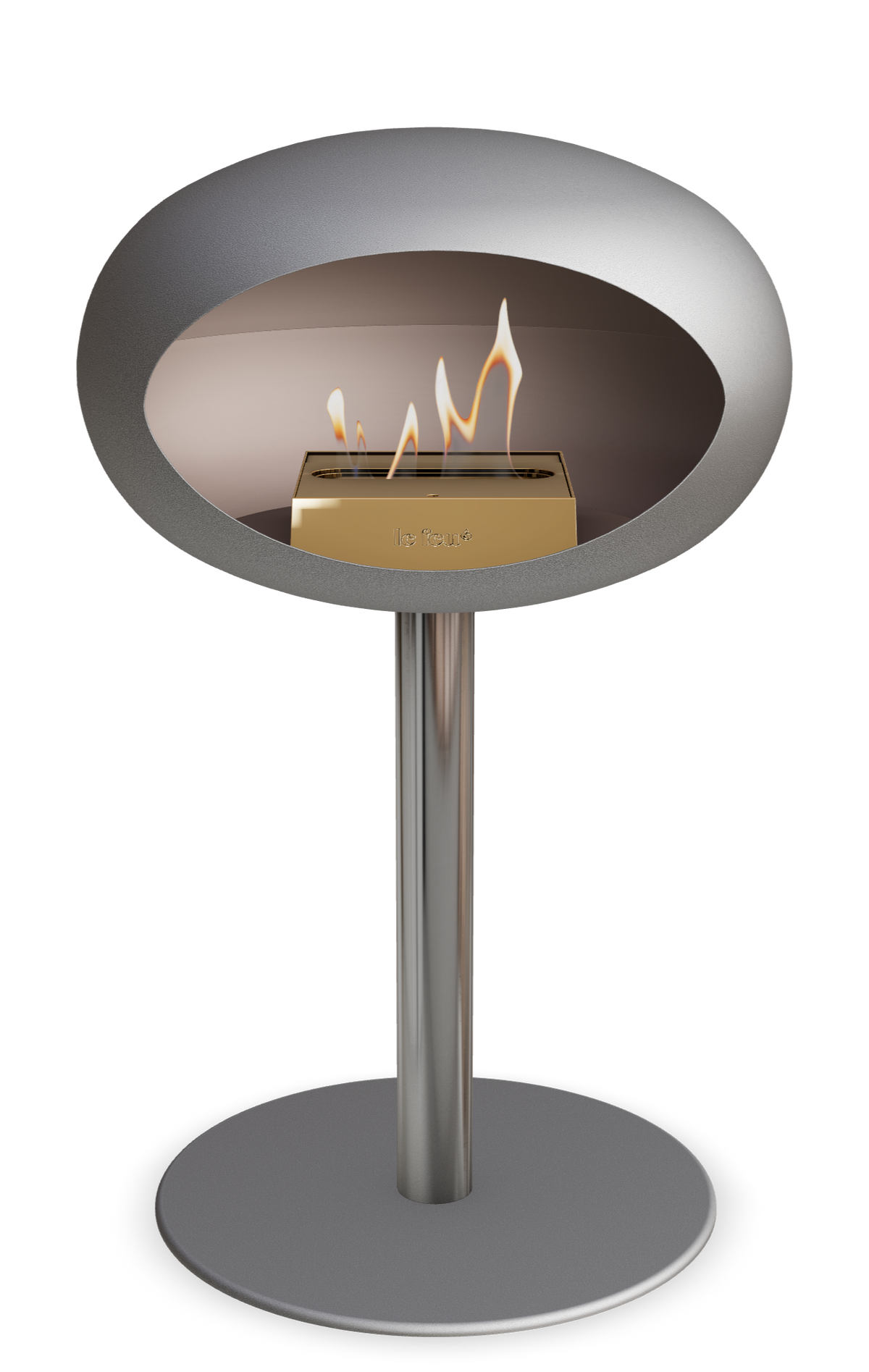 Le Feu Dome Steel Low – Bioethanol Fireplace, Classic Dome