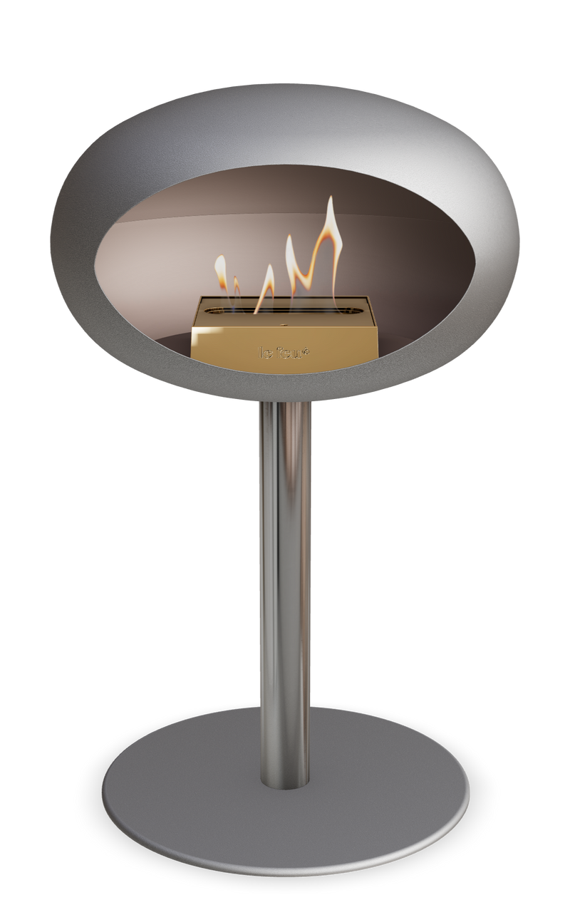 Le Feu Dome Steel Low – Bioethanol Fireplace, Classic Dome